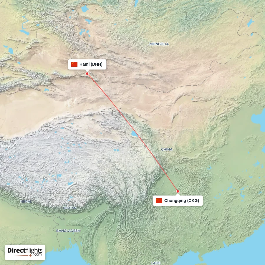 DHH - CKG route map