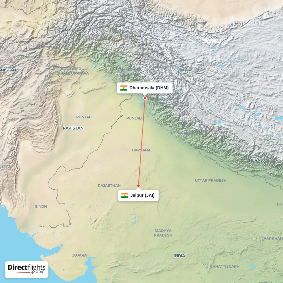 DHM - JAI route map