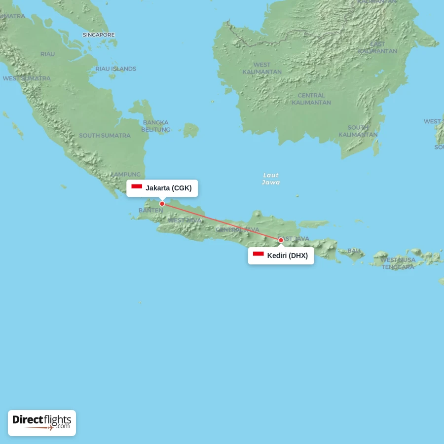DHX - CGK route map