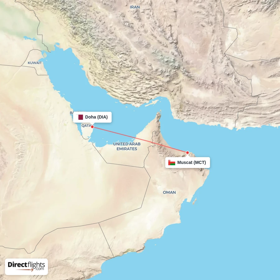 DIA - MCT route map