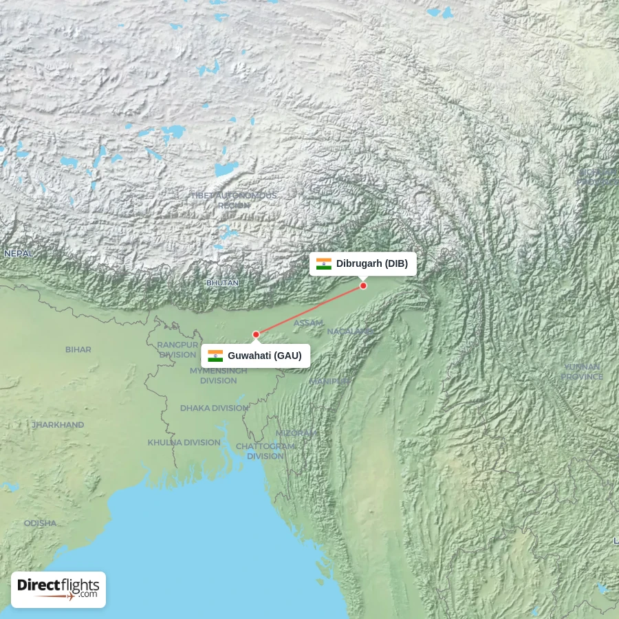 DIB - GAU route map