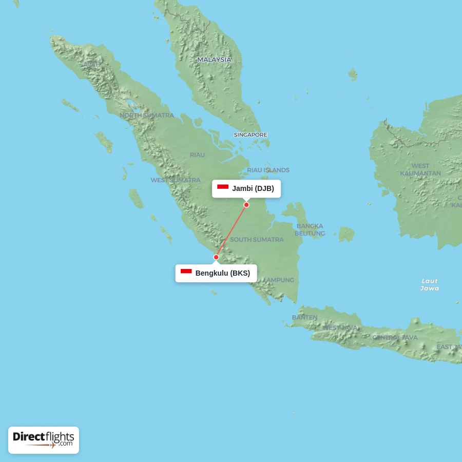 DJB - BKS route map