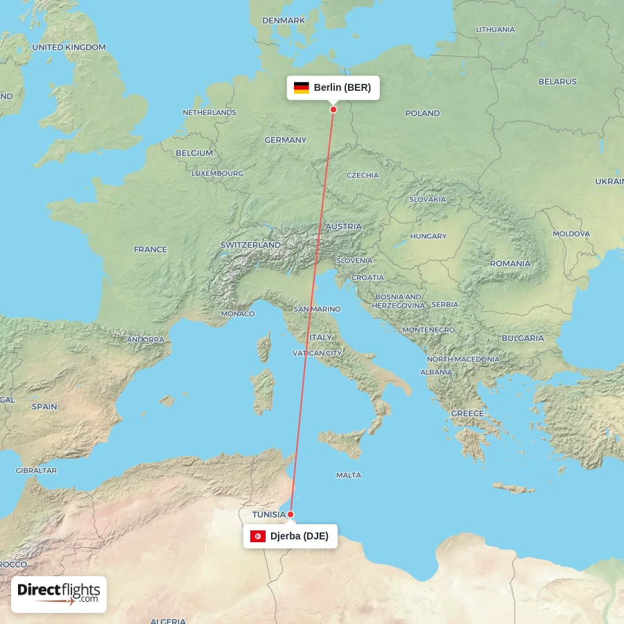 DJE - BER route map