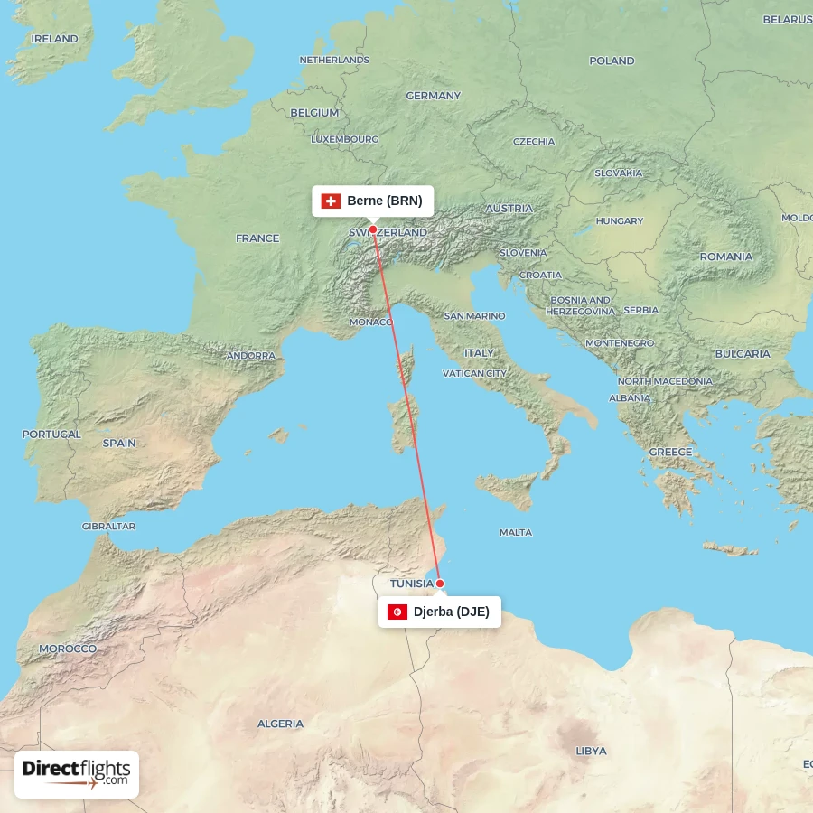 DJE - BRN route map