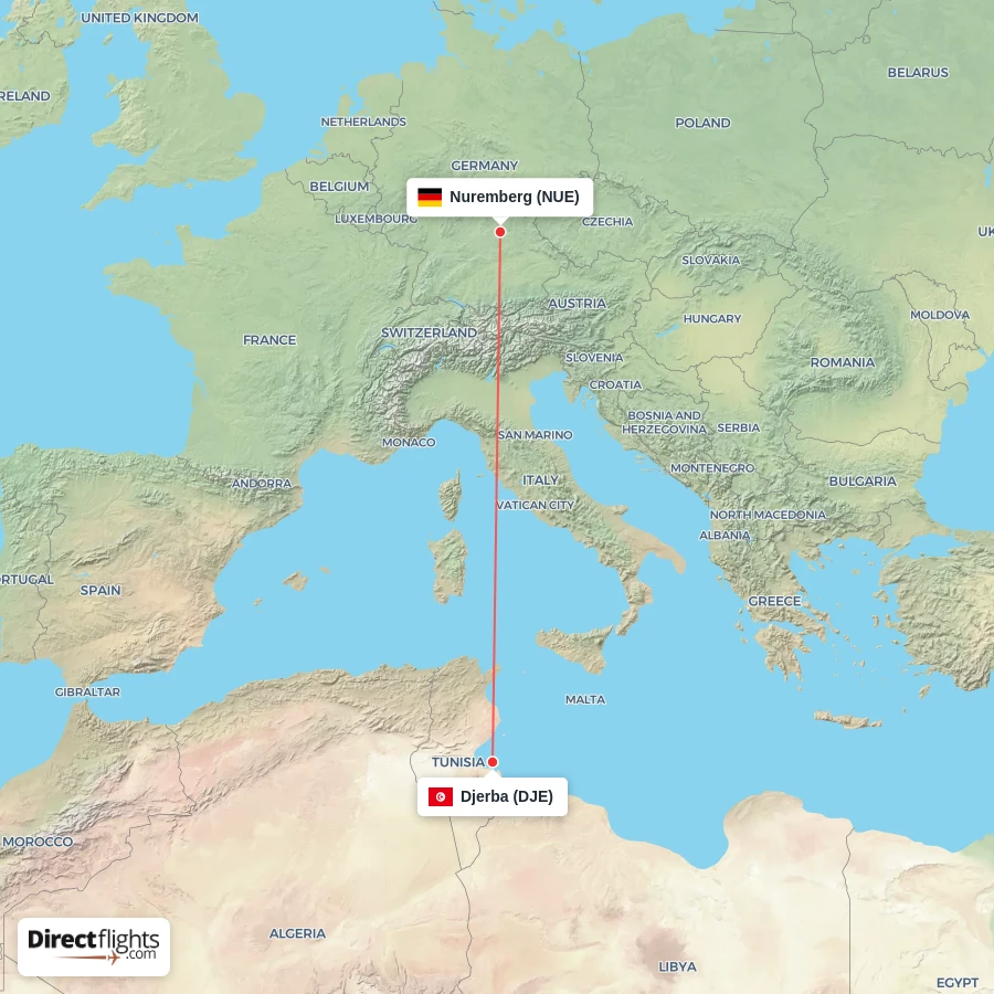 DJE - NUE route map
