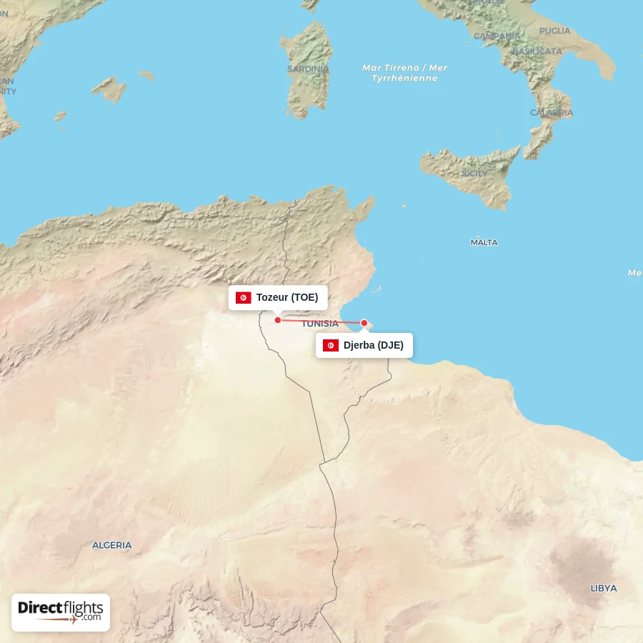 DJE - TOE route map