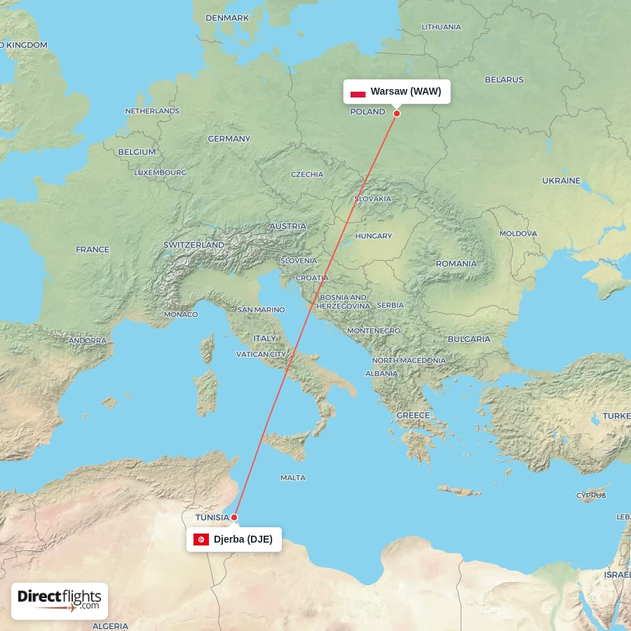 DJE - WAW route map