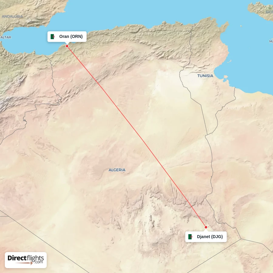 DJG - ORN route map