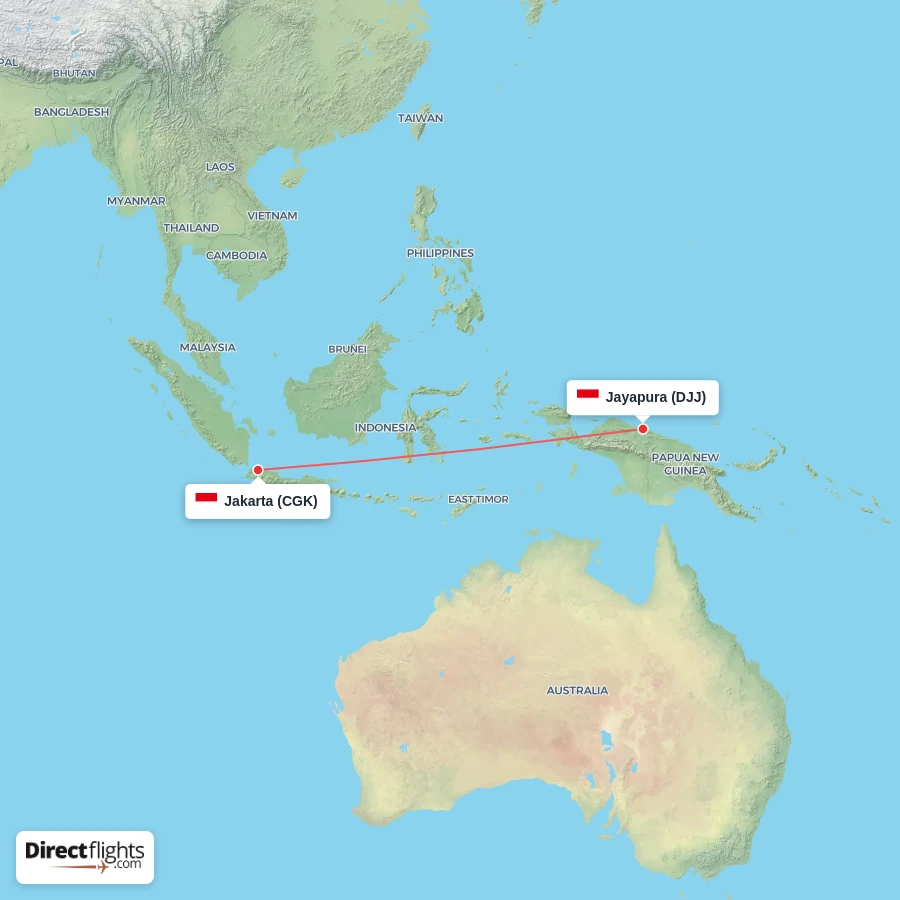 DJJ - CGK route map