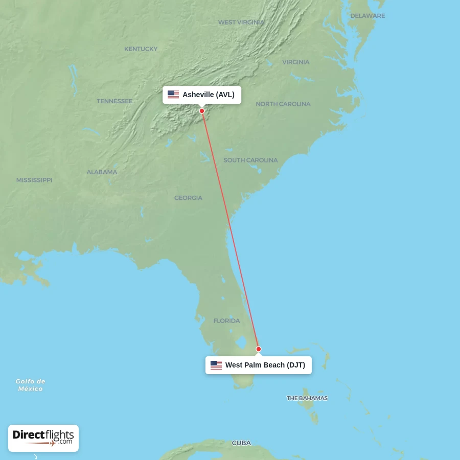 DJT - AVL route map