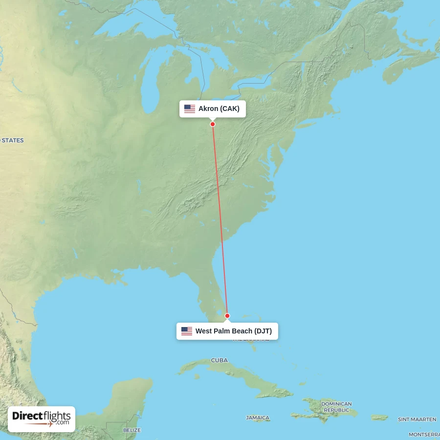 DJT - CAK route map