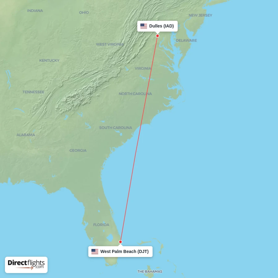 DJT - IAD route map