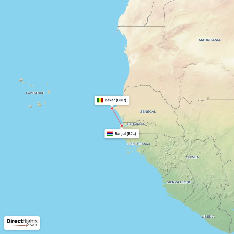 DKR - BJL route map
