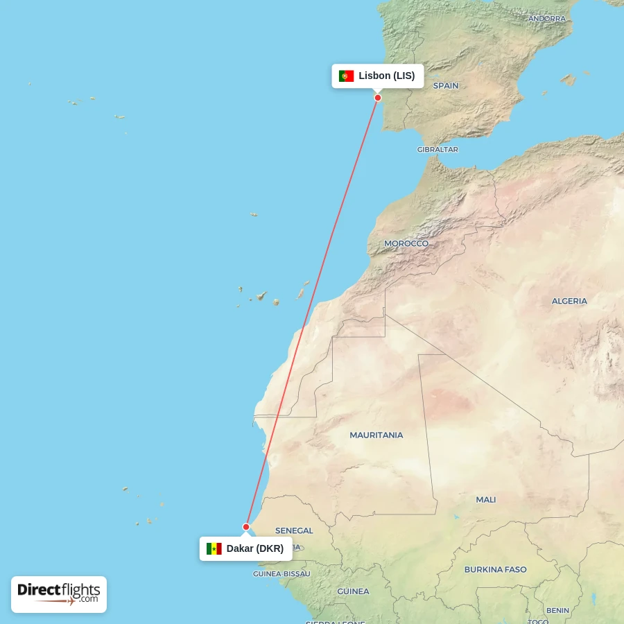 DKR - LIS route map