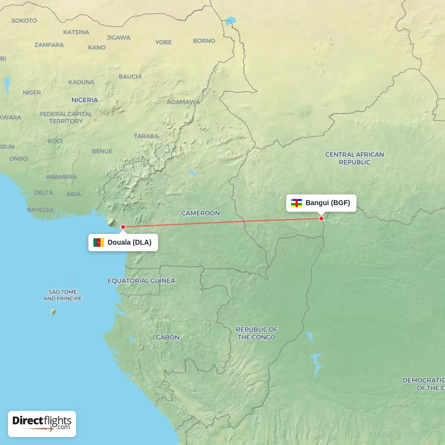 DLA - BGF route map