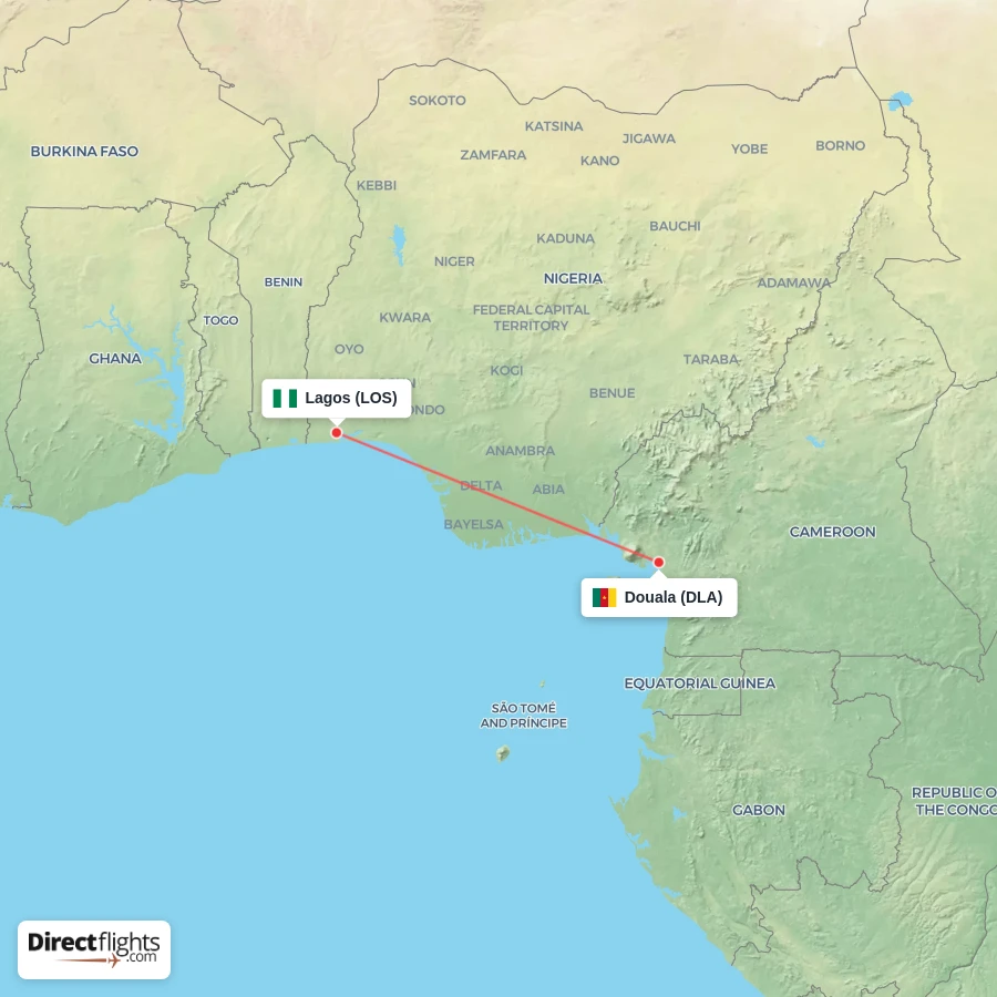 DLA - LOS route map