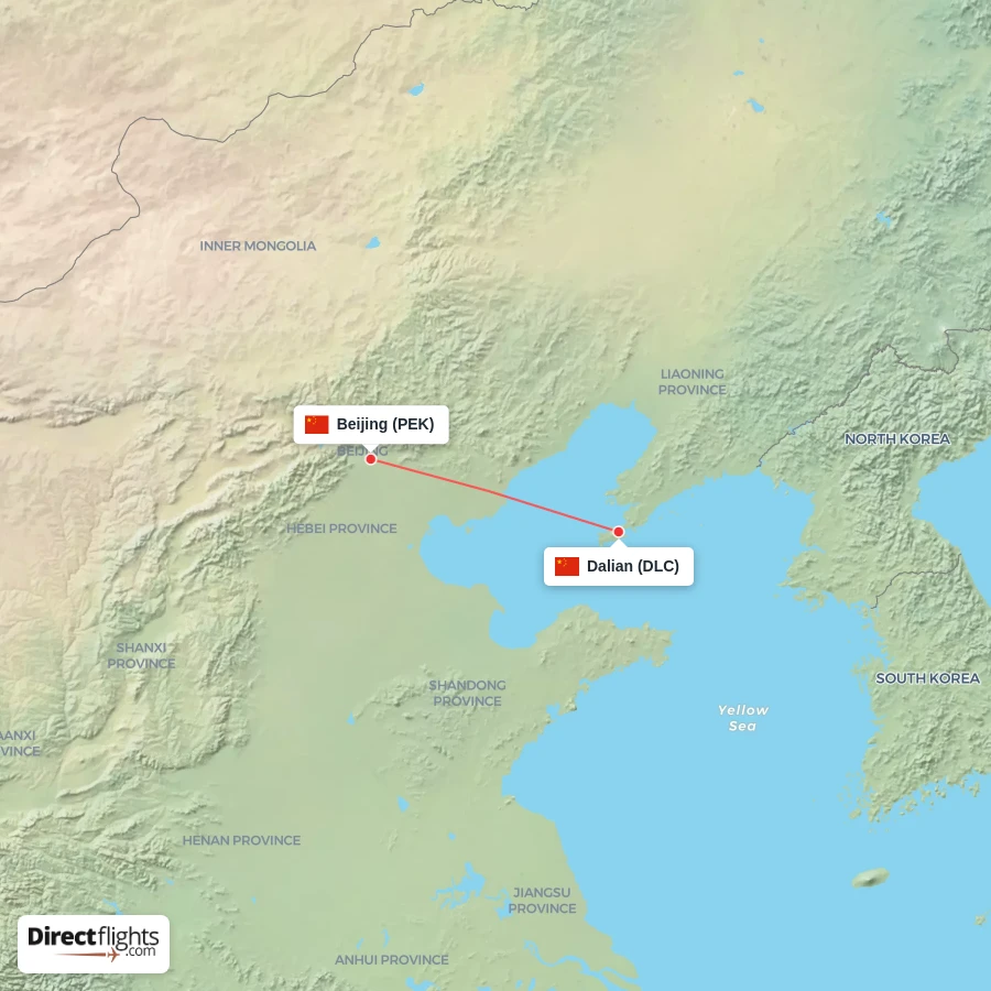 DLC - PEK route map