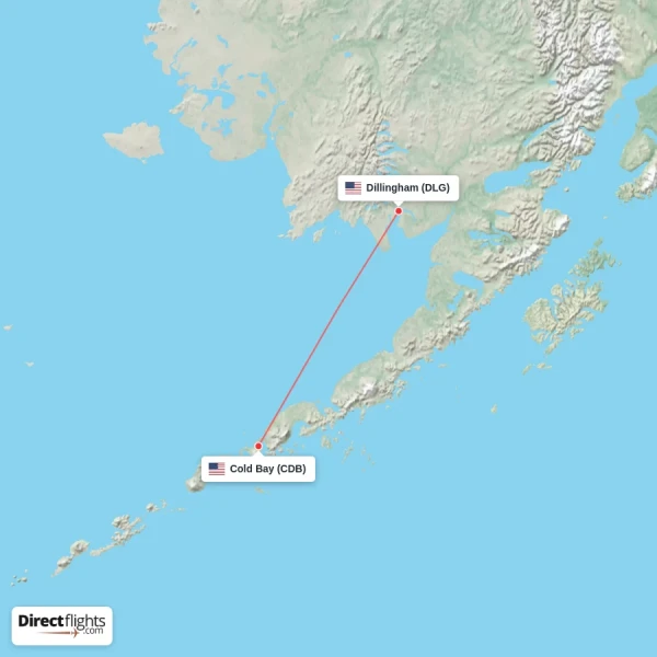 Dillingham - Cold Bay direct flight map