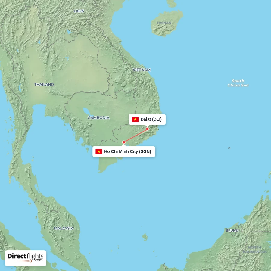 DLI - SGN route map