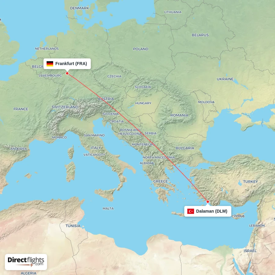 DLM - FRA route map