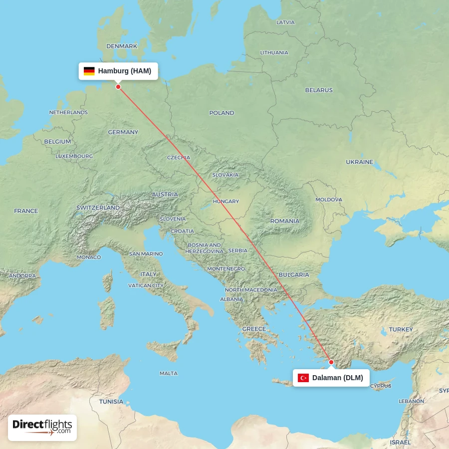 DLM - HAM route map