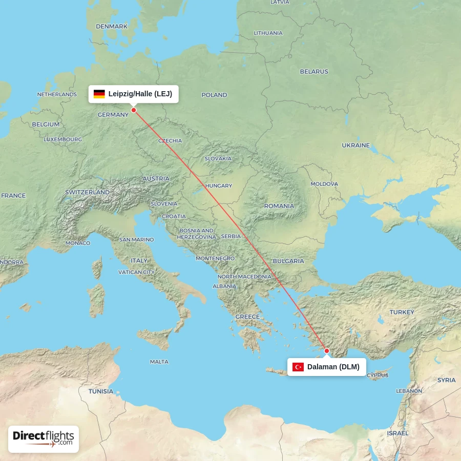 DLM - LEJ route map