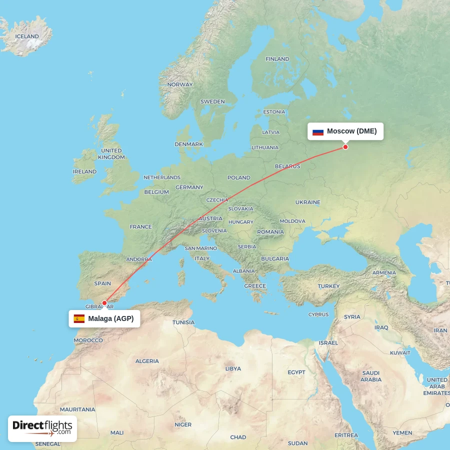 DME - AGP route map