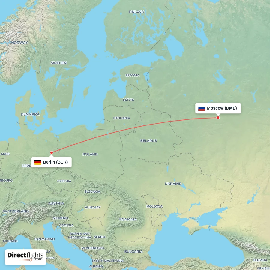 DME - BER route map