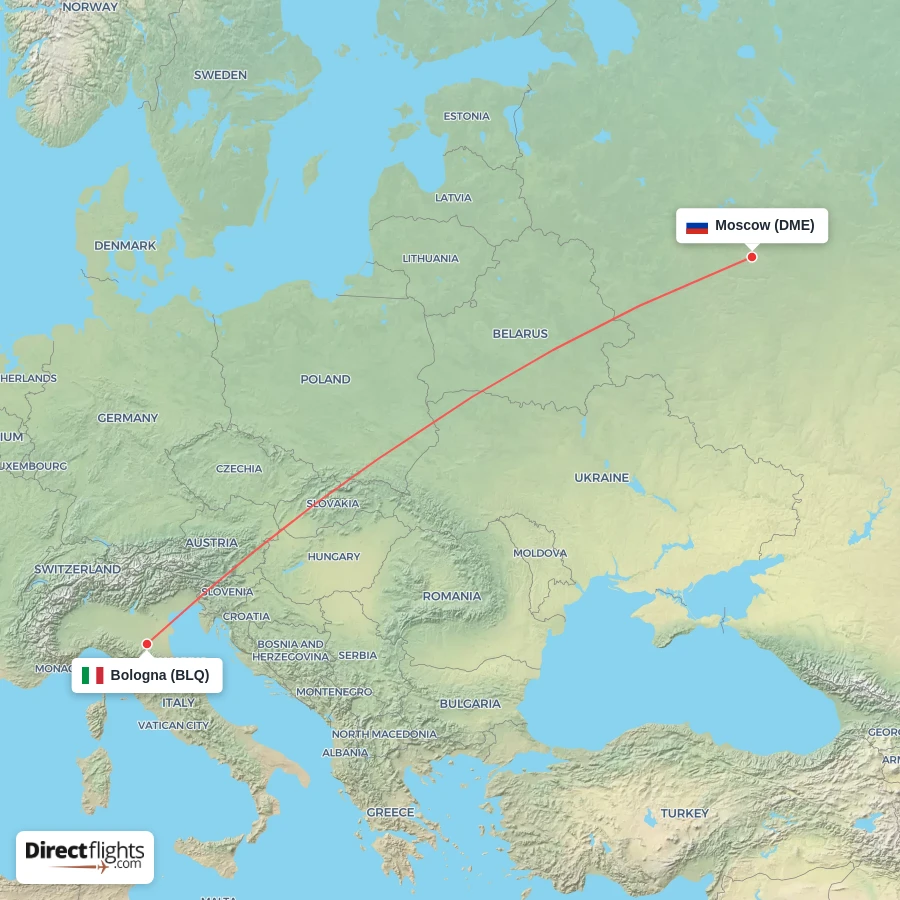 DME - BLQ route map