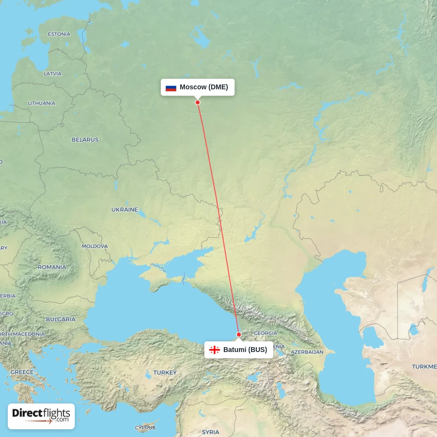 DME - BUS route map