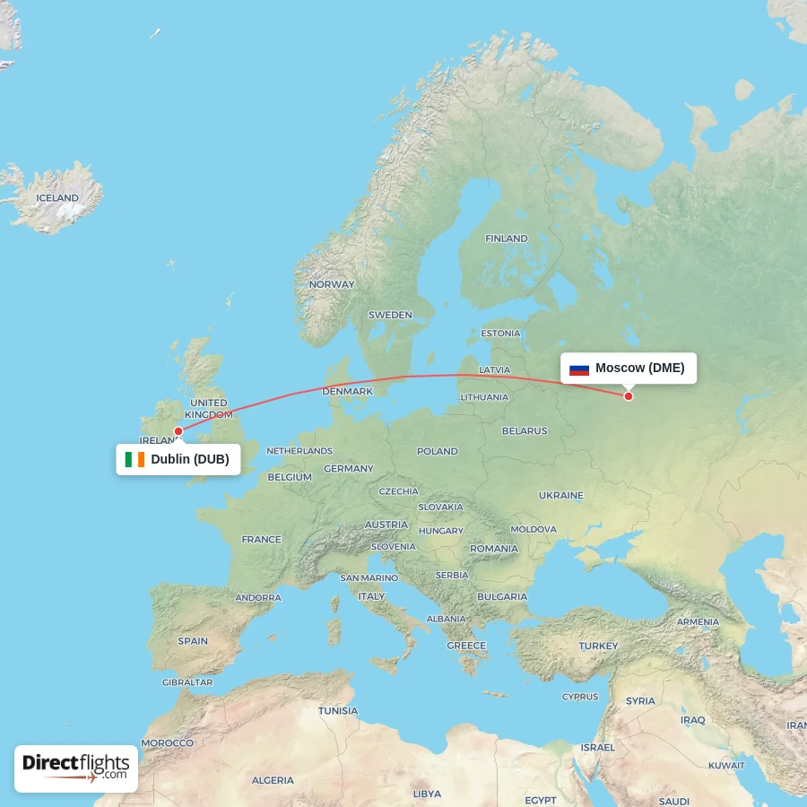 DME - DUB route map