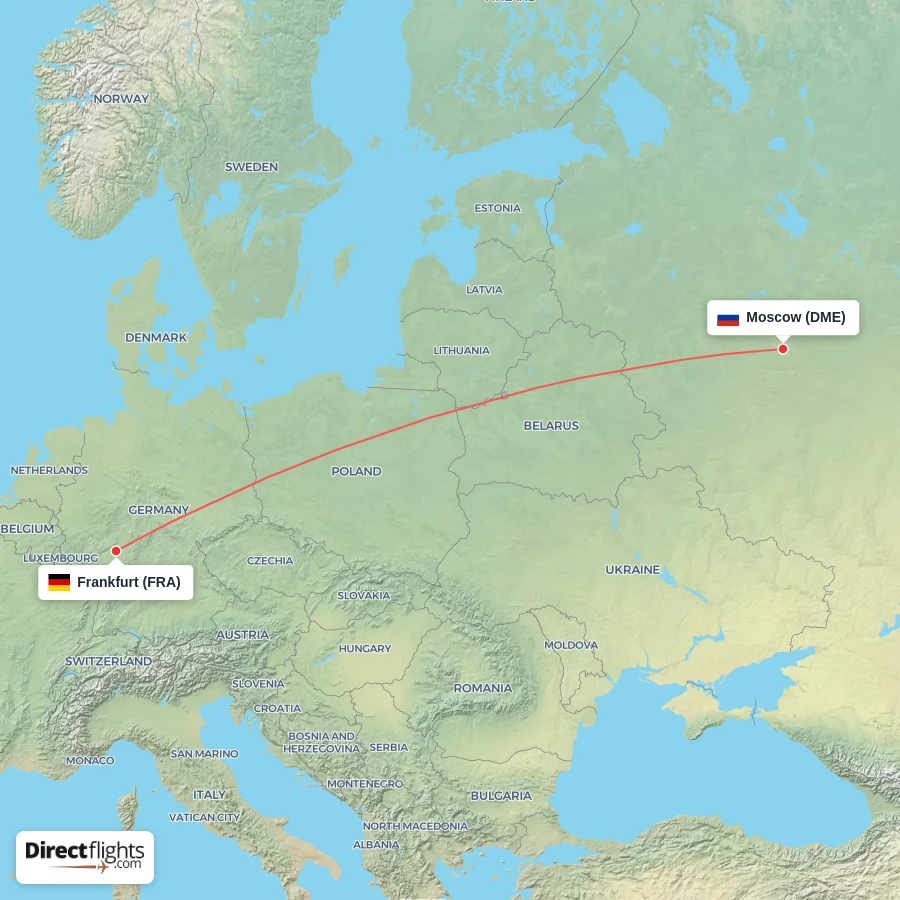 DME - FRA route map