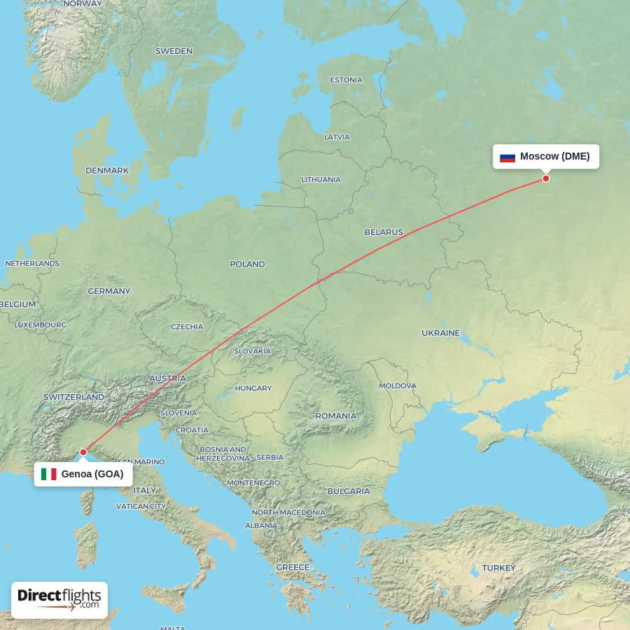 DME - GOA route map