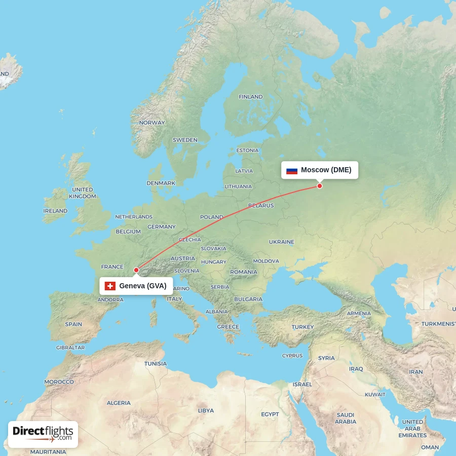 DME - GVA route map