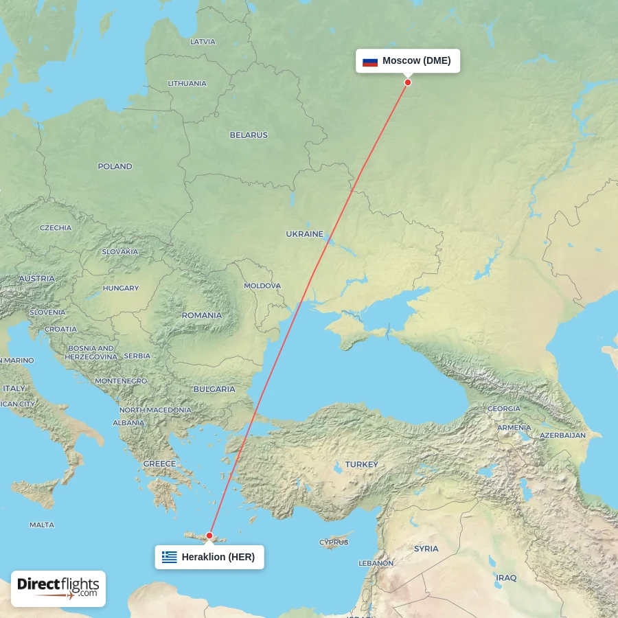 DME - HER route map