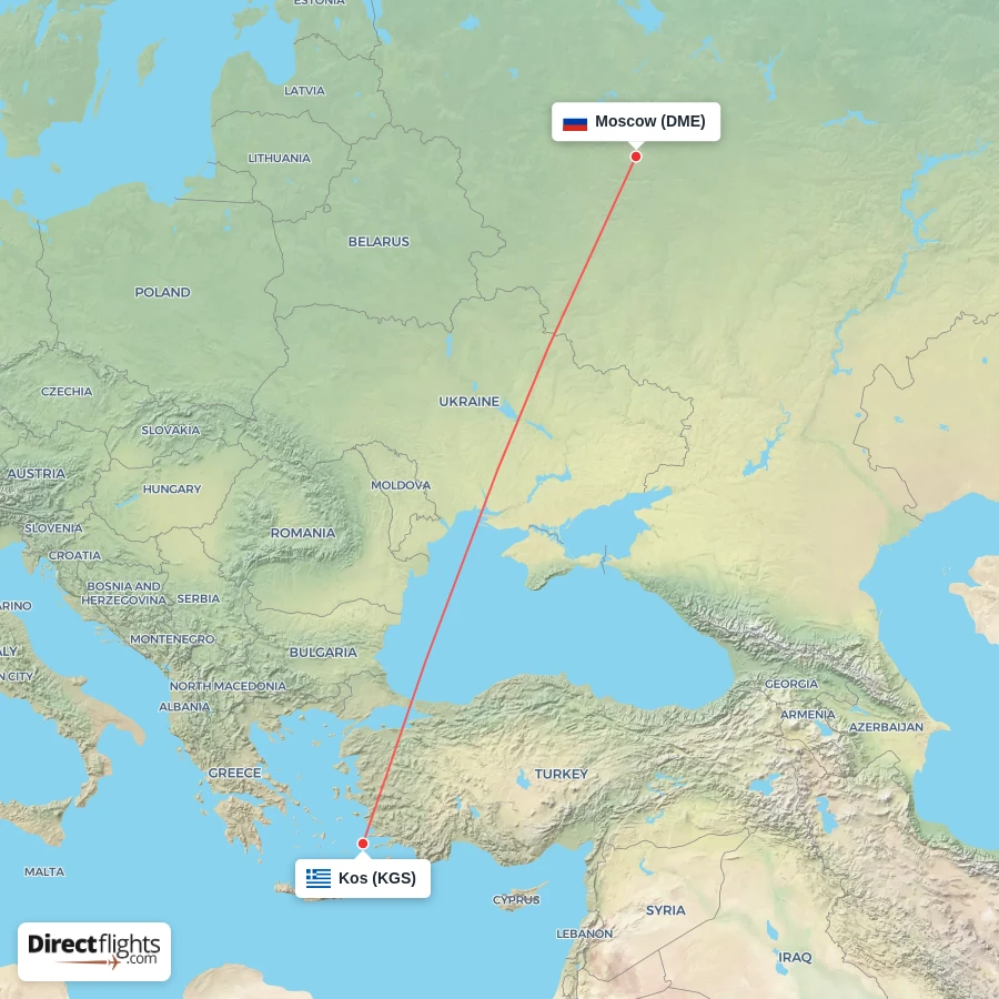 DME - KGS route map
