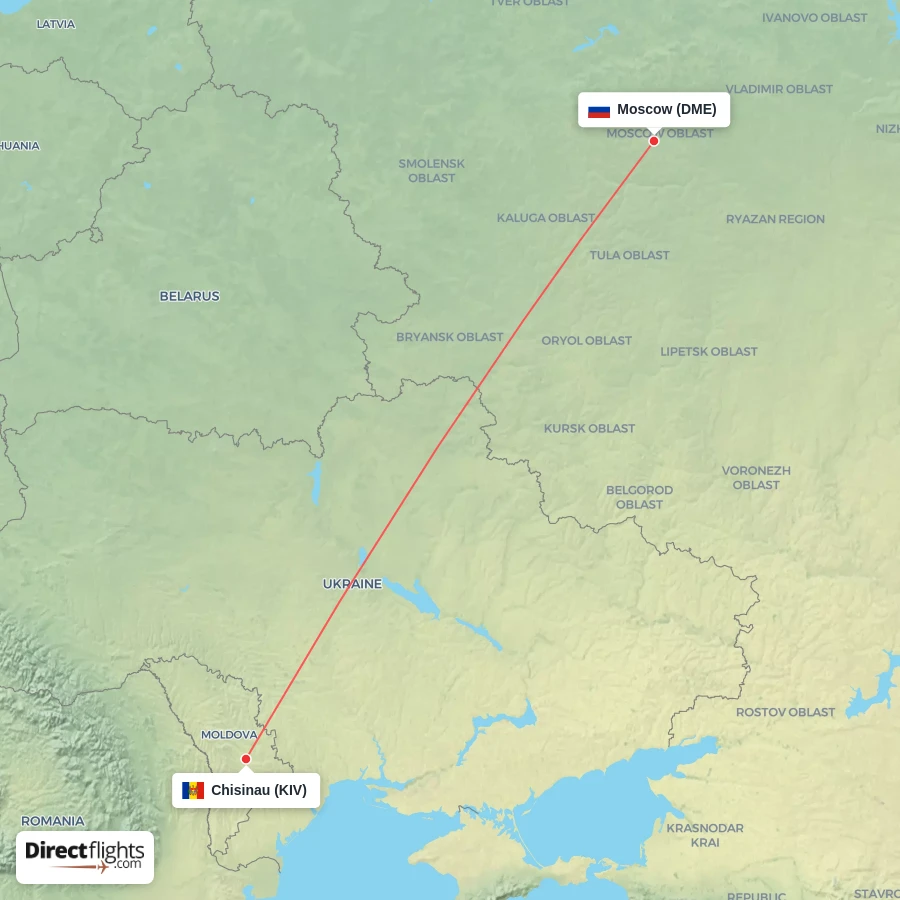 DME - KIV route map