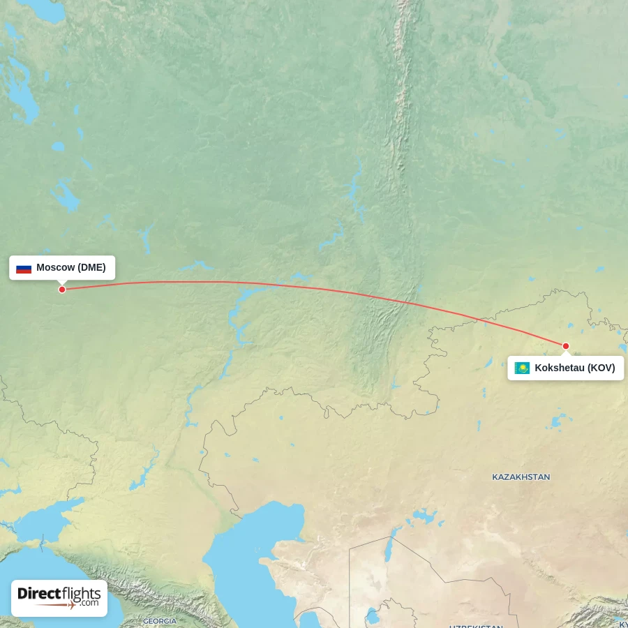 DME - KOV route map