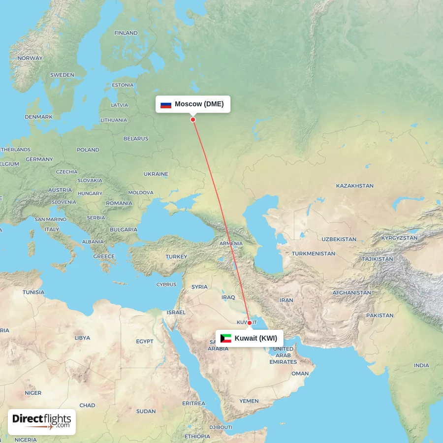 DME - KWI route map