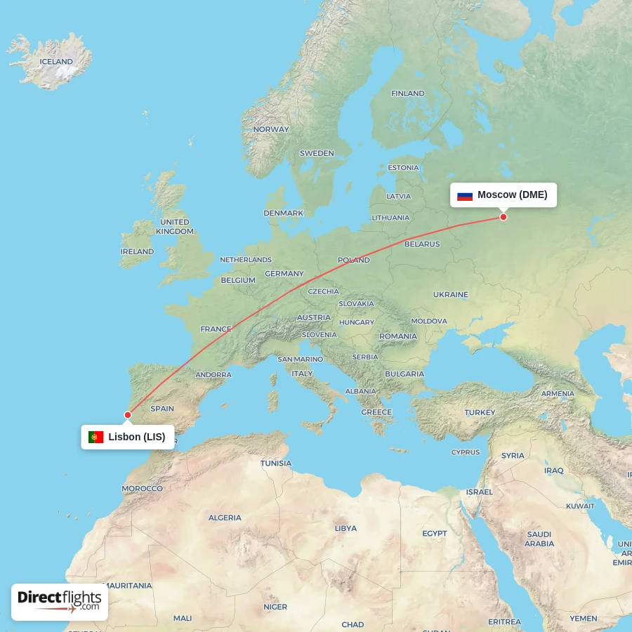DME - LIS route map