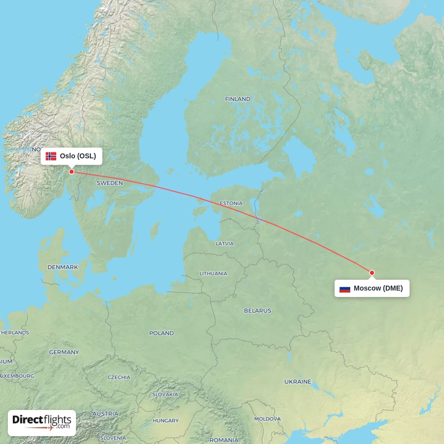 DME - OSL route map