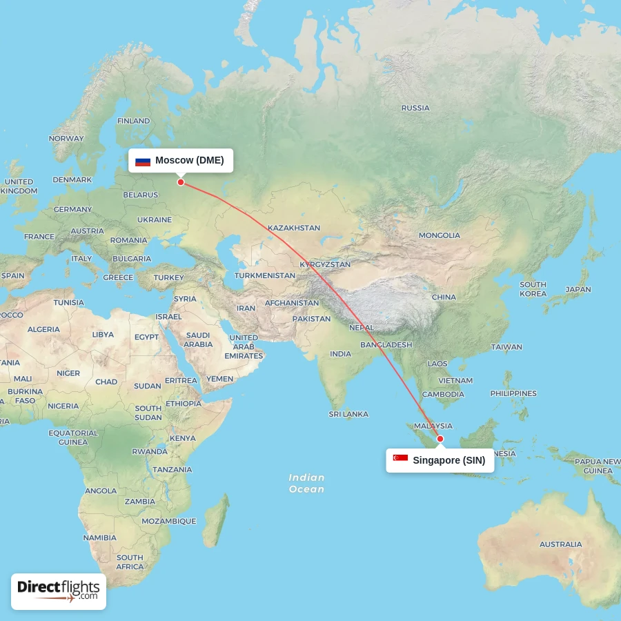 DME - SIN route map