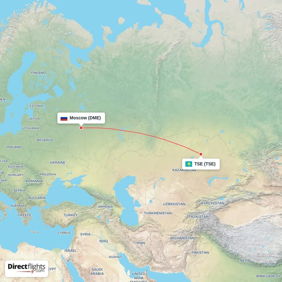 DME - TSE route map