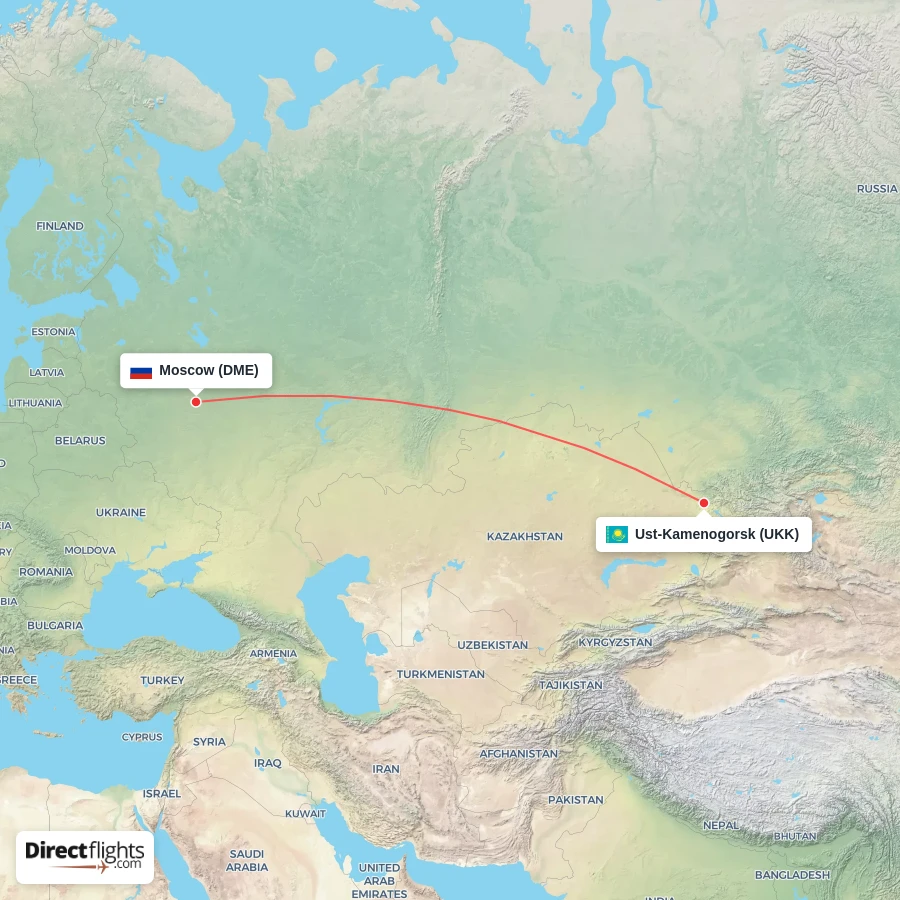 DME - UKK route map