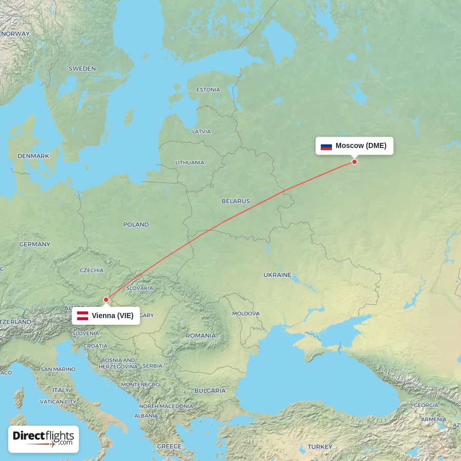 DME - VIE route map
