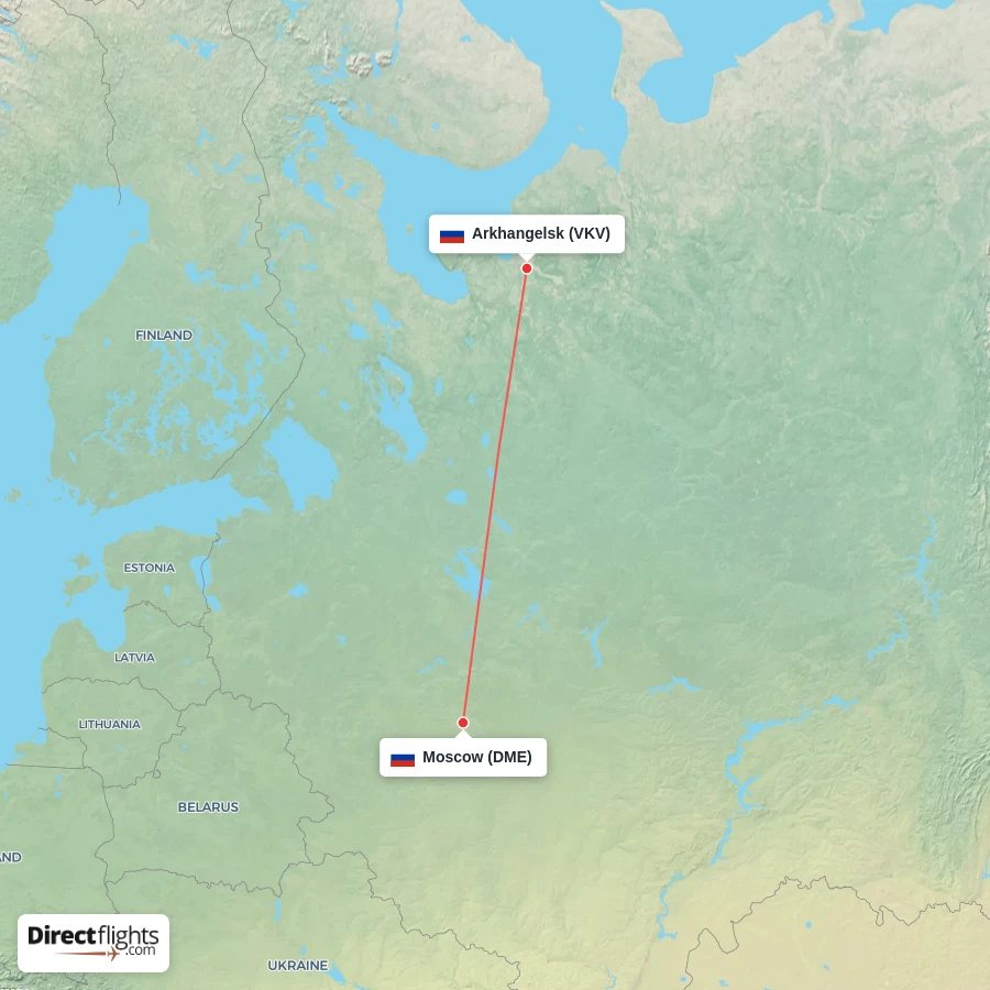 DME - VKV route map