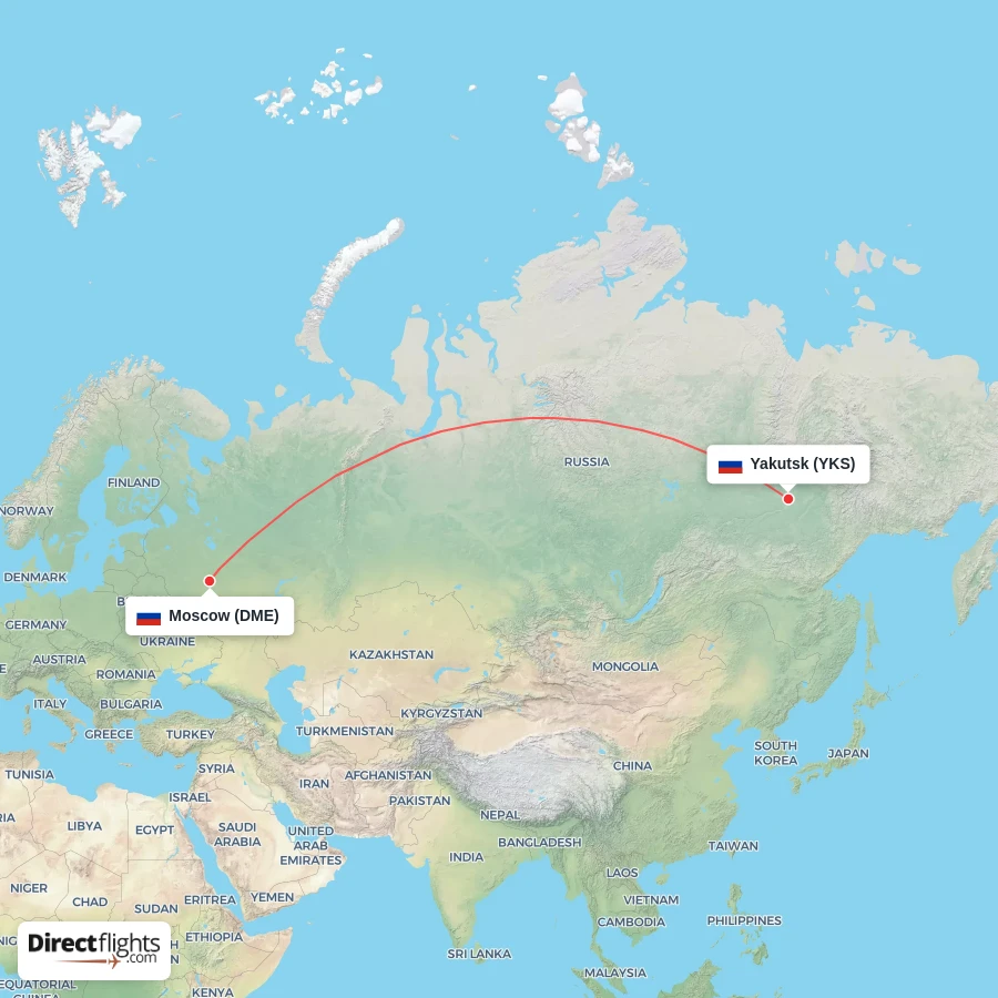 DME - YKS route map