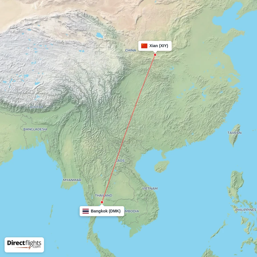 DMK - XIY route map