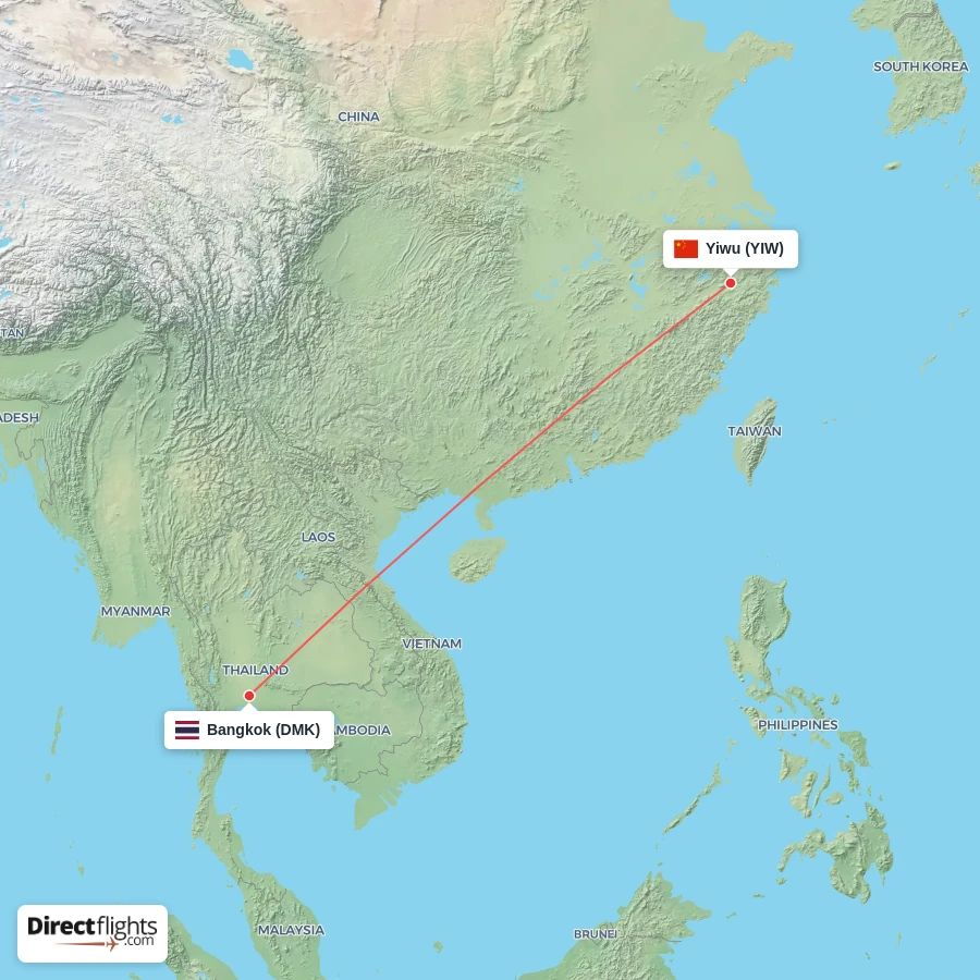 DMK - YIW route map