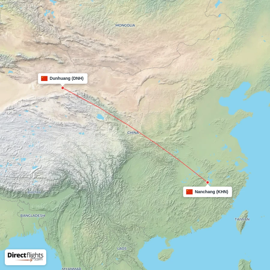 DNH - KHN route map